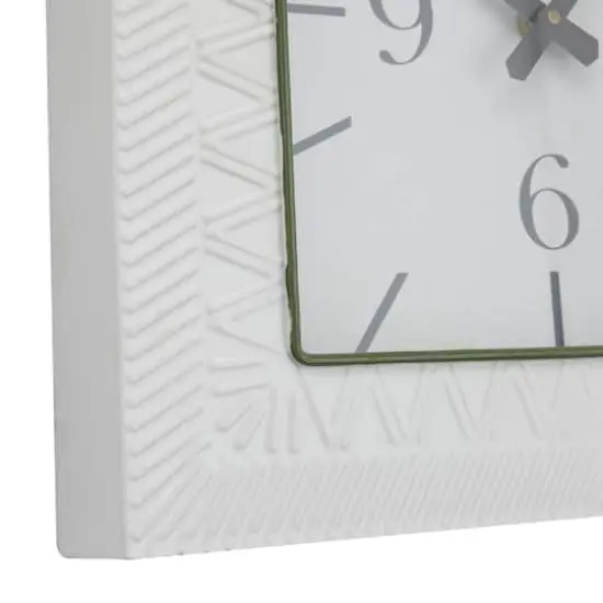 White Metal Modern Vintage Wall Clock, 12" x 3" x 12" {4}
