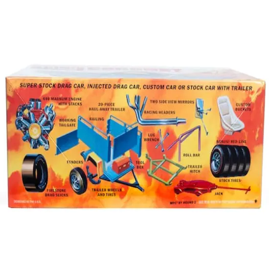 MPC&reg; 1968 Dodge Coronet Hardtop with Trailer 1:25 Scale Model Kit {4}