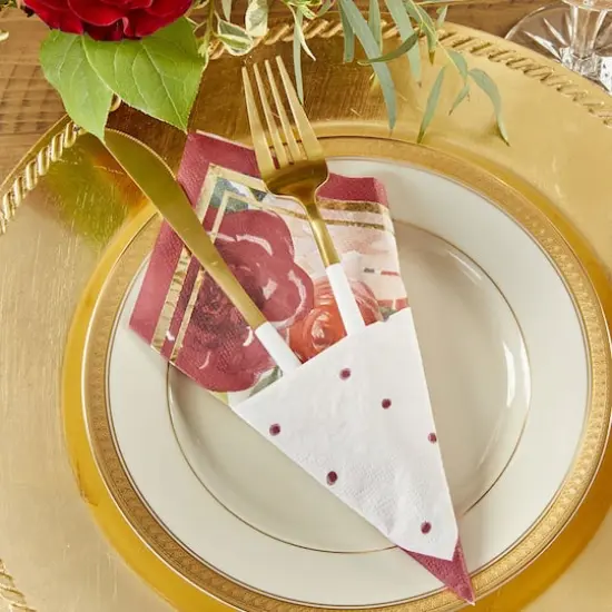Kate Aspen® Burgundy Blush Floral 2 Ply Paper Napkins, 120ct. {3}