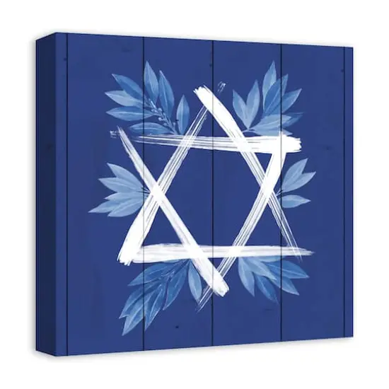 Botanical Star David 16x16 Canvas Wall Art {3}