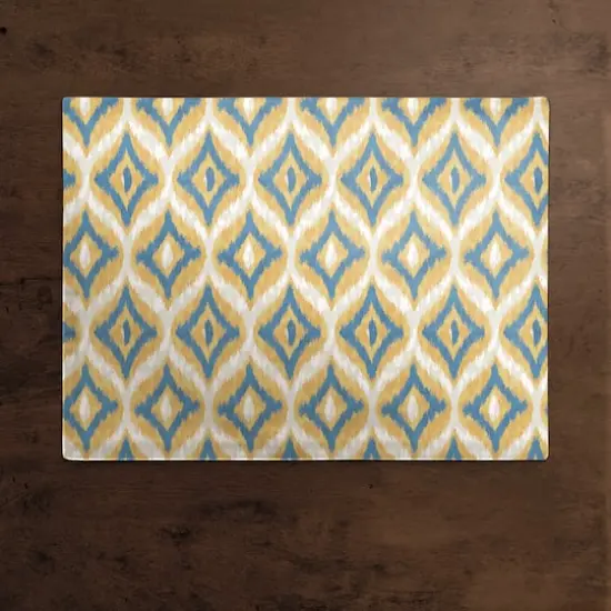 Blue and Yellow Ikat 18" x 14" Cotton Twill Placemat {3}