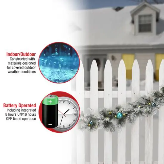 9ft. Tinkham Pine Garland With LED Lights {9}