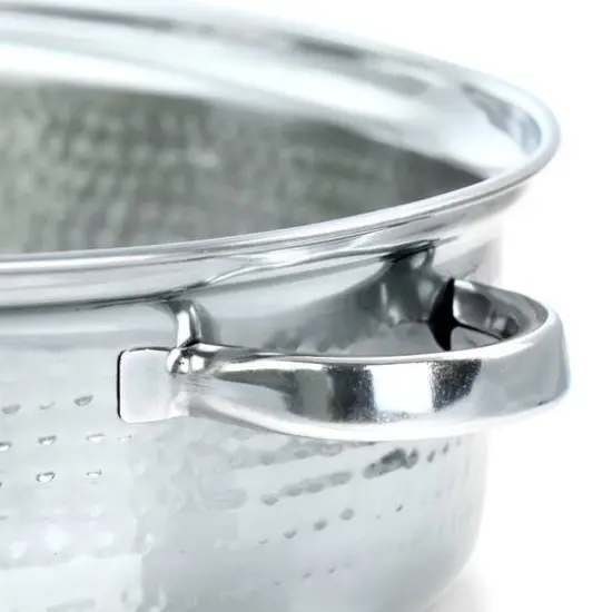 Gibson Home&reg; Radiance 15.5'' Stainless Steel Oval Roaster with Lid and Roasting Rack {5}