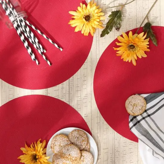 DII&reg; Round Double Frame Placemats, 6ct. Tango Red {5}