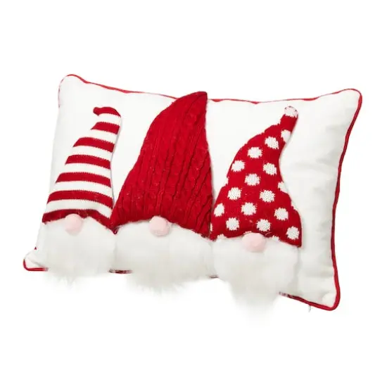 Glitzhome&reg; 3D Heavy Cotton Knitted Gnome Throw Pillow {6}