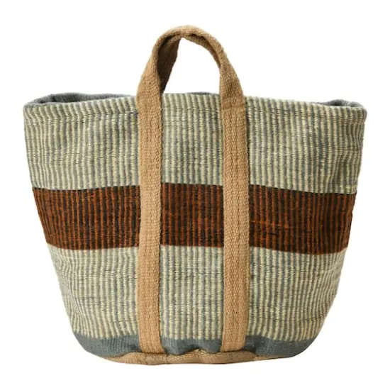 Hello Honey&reg; 24" Rust Striped Woven Jute Tote with Liner {3}