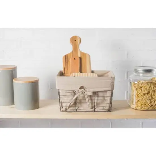 DII&reg; Desert Taupe Lined Vintage Wire Basket Set {4}