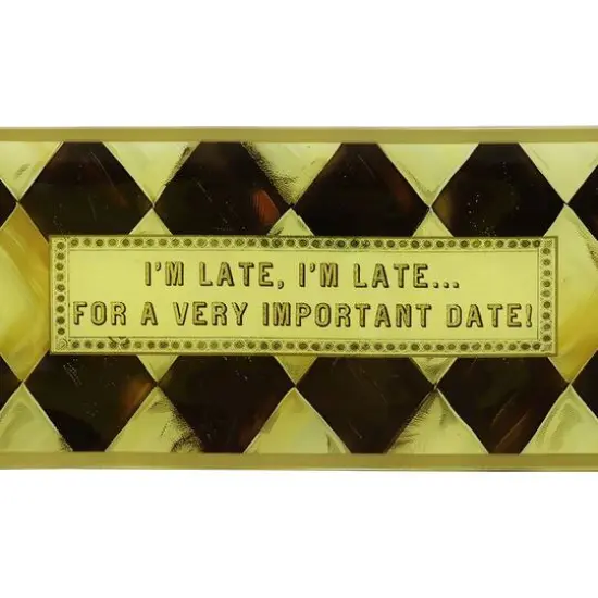10.5" Black & Gold Diamond I'm Late Decorative Glass Plate by Ashland&reg; {3}