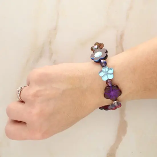 Berry Roses Czech Glass Flower Bead Mix by Bead Landing&trade; {6}