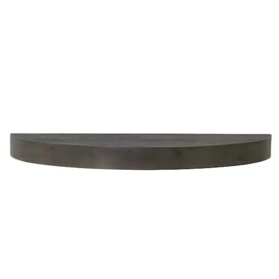Large Black Round Wood Floating Wall Shelf {6}