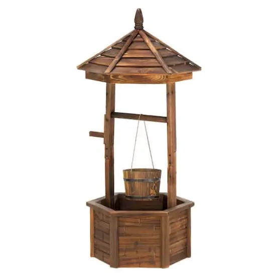 44.12" Rustic Wishing Well Planter {1}
