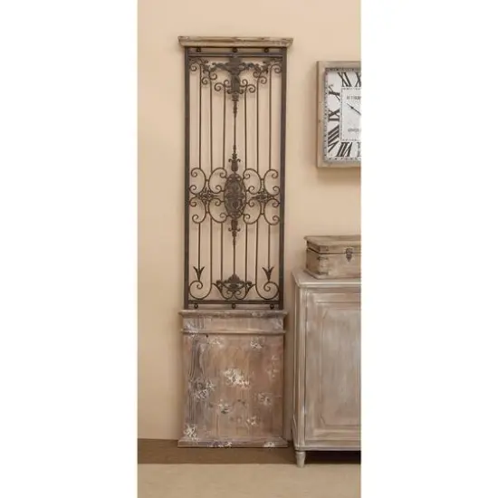 71" Brown Rustic Ornamental Wood & Metal Wall D&eacute;cor {11}