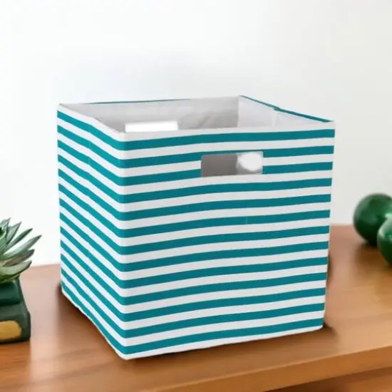 DII&reg; Square Teal Pinstripe Polyester Cube {1}