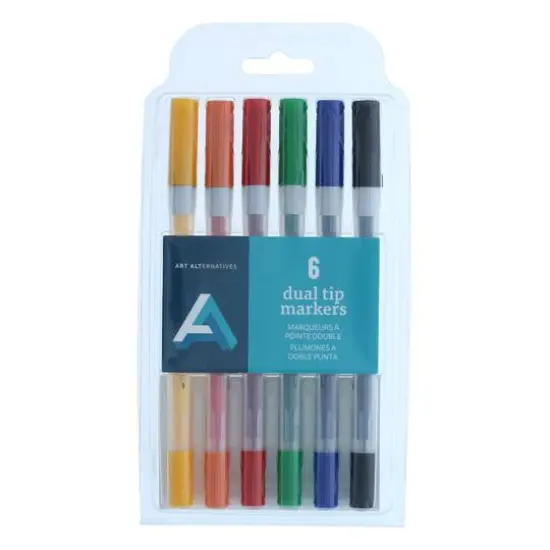 Art Alternatives Dual Tip 6 Color Marker Set {1}
