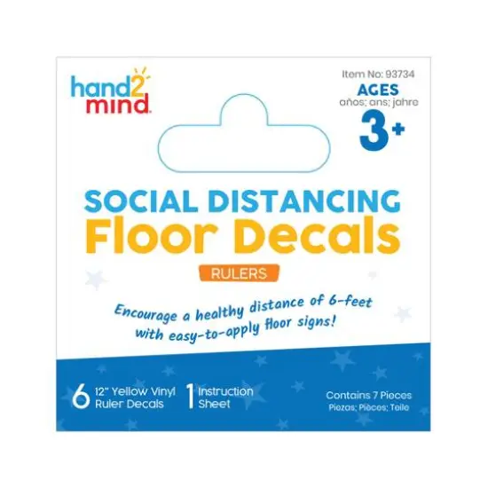 Hand2mind&reg; Social Distance Rulers Floor Decals, 6ct. {1}