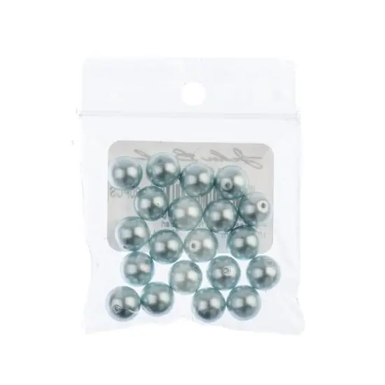 Preciosa Maxima 8mm Glass Nacre Pearls, 20ct. Light Blue {3}