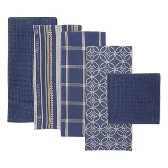 DII&reg; Dish Towel & Dishcloth Set French Blue {6}