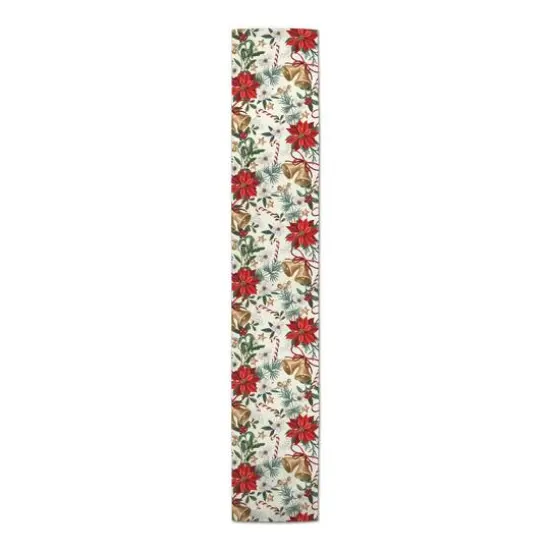 Poinsettia Floral Poly Twill Table Runner {4}
