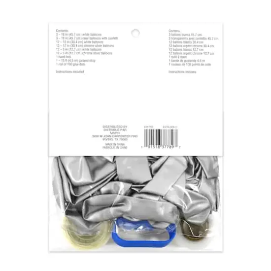 10ft. Silver & White Balloon Garland by Celebrate It&trade; {5}