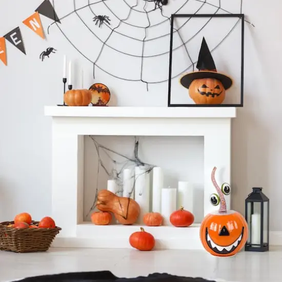 15" Floating Eyes Pumpkin Metal Tabletop D&eacute;cor {3}