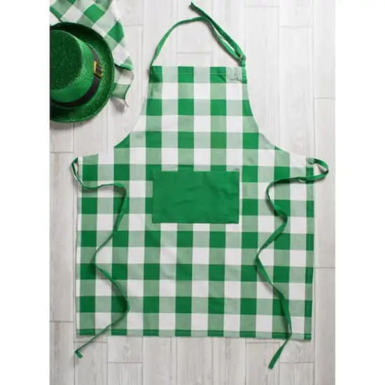 DII&reg; Buffalo Check Chef Apron Shamrock Green {7}
