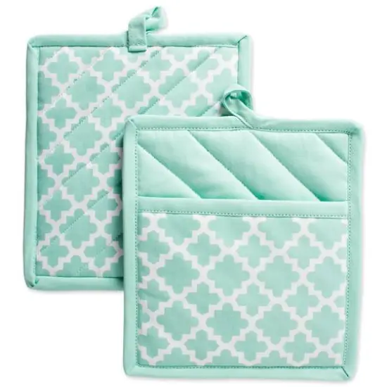 DII&reg; Aqua Lattice Potholder Set {1}