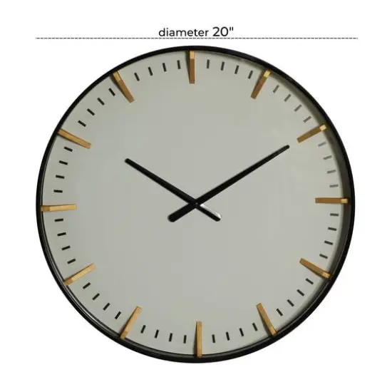 CosmoLiving by Cosmopolitan White Glass Contemporary Wall Clock, 20" x 20" x 2" {7}