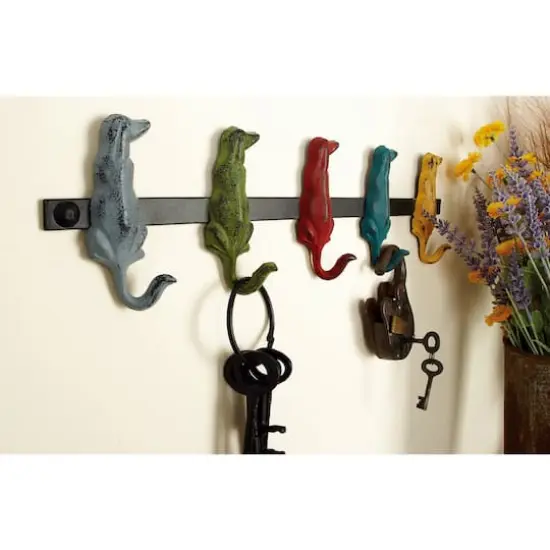 Multi Colored Metal Farmhouse Wall Hook, 5" x 19" x 1" {9}