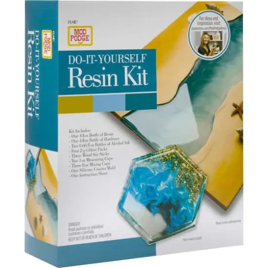 Mod Podge&reg; Blue & Gold Do-It-Yourself Hexagon Coaster Kit {1}