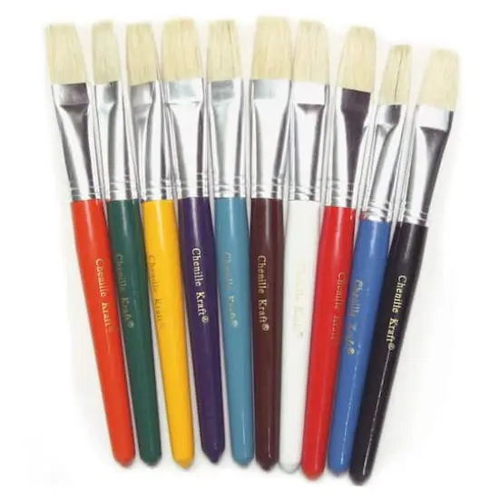 Creativity Street® Beginner Flat Stubby Paint Brushes, Flat Stubby Brushes, 3 Packs of 10 {3}
