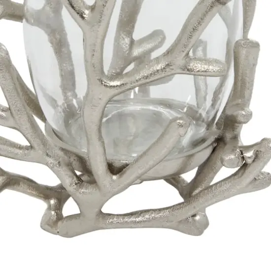 6" Silver Aluminum Coastal Candle Holder {4}