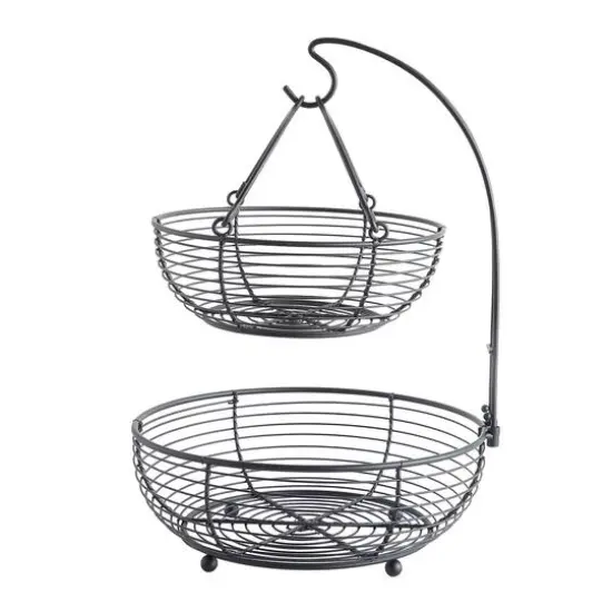 SunnyPoint Black 2 Tier Basket {1}