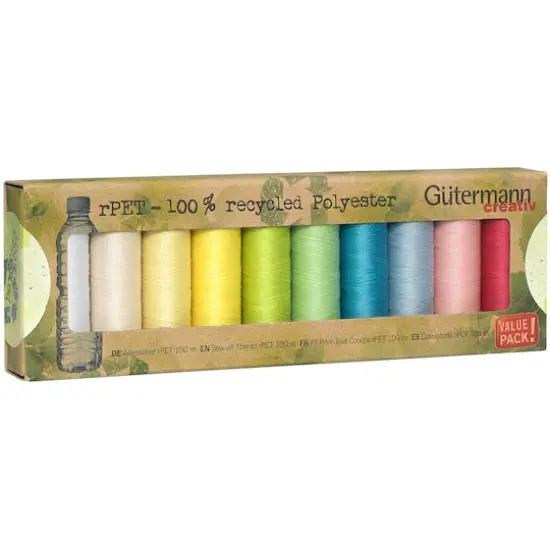 G&uuml;termann Pastel rPET Polyester Sew-All Thread Set, 10ct. {1}