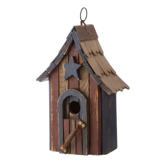 Glitzhome&reg; Patriotic Hand Painted Wood Bird House {1}