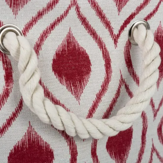 DII&reg; Large Rectangle Ikat Barn Red Polyester Bin {5}