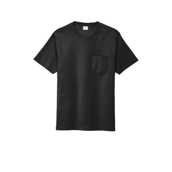 Port & Company&reg; Bouncer Pocket T-Shirt Deep Black {1}