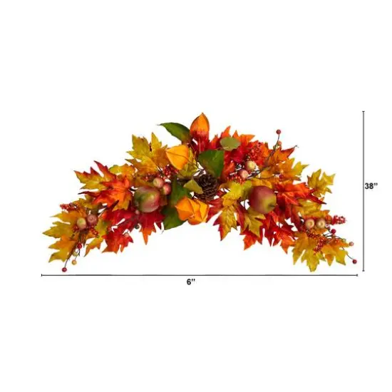 38" Maple Leaf & Berry Autumn Swag {3}