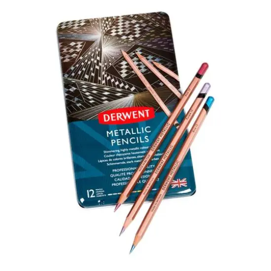 Derwent&reg; 12 Color Metallic Pencil Tin {4}