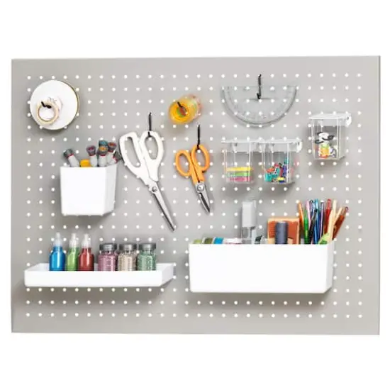 22" x 30" Gray Metal Pegboard by Simply Tidy&reg; {3}