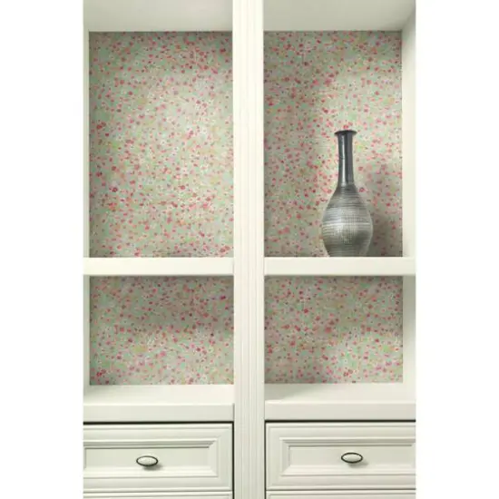 RoomMates Petite Floral Peel & Stick Wallpaper Green and Pink {5}