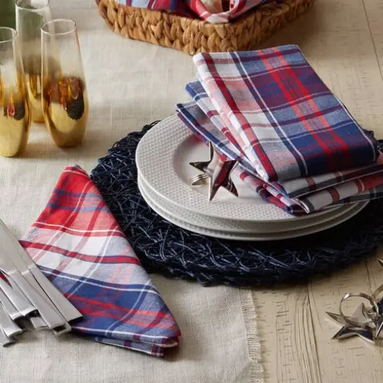 DII&reg; Americana Plaid Cloth Dinner Napkins, 6ct. {6}