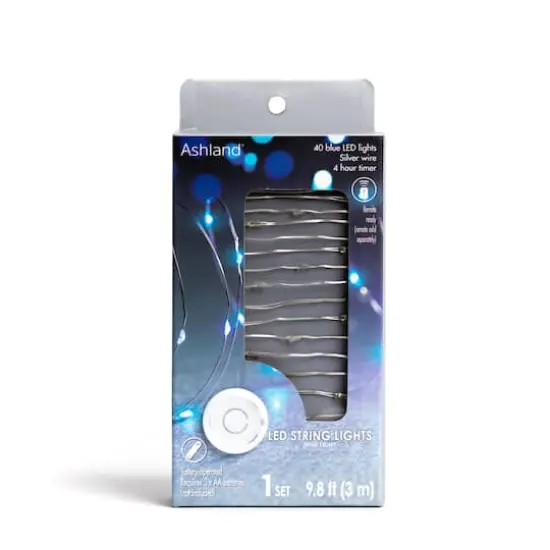 40ct. Blue Silver Wire LED String Lights by Ashland&reg; {1}