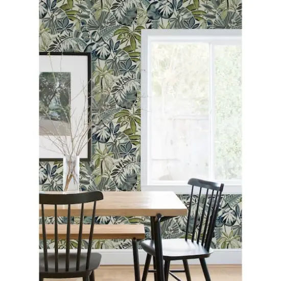 Caroline et Bettina Slate Feuilles Peel & Stick Wallpaper {3}