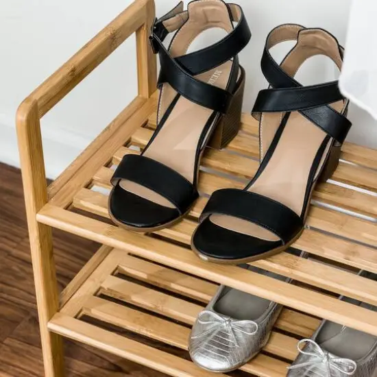 Honey Can Do 2-Tier Bamboo Shoe Rack {5}