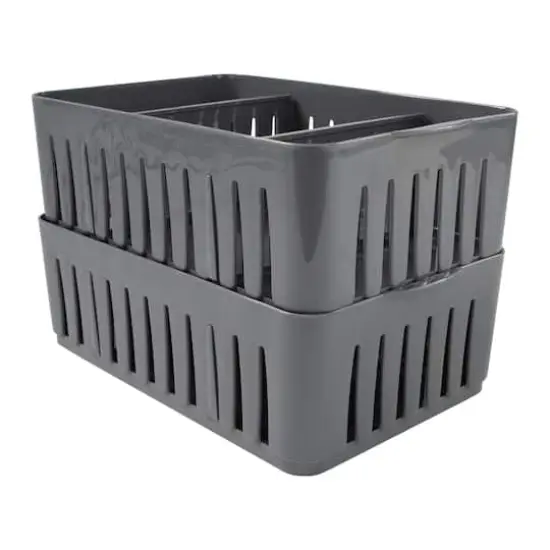 Simplify Gray Stackable Organizer Bin with Adjustable Dividers {3}