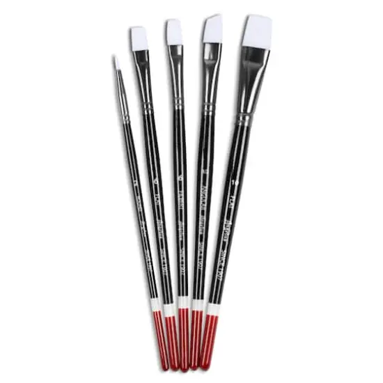 Angelus&reg; White Synthetic Acrylic 5 Piece Brush Set {1}