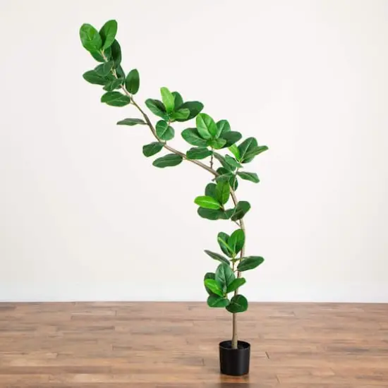 7ft. Artificial Curved Trunk Audrey Ficus Tree {7}