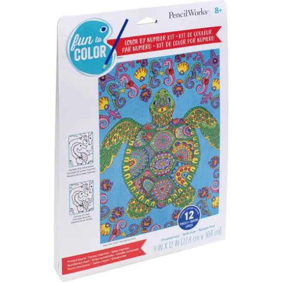 PencilWorks&trade; Colorful Turtle Color by Number Kit {6}