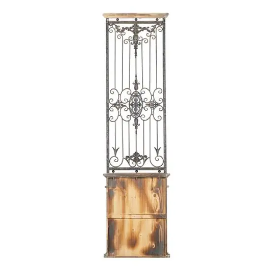 71" Brown Rustic Ornamental Wood & Metal Wall D&eacute;cor {9}