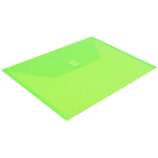 JAM Paper 9.75" x 13" Plastic Hook & Loop Closure Envelopes, 12ct. Lime Green {3}